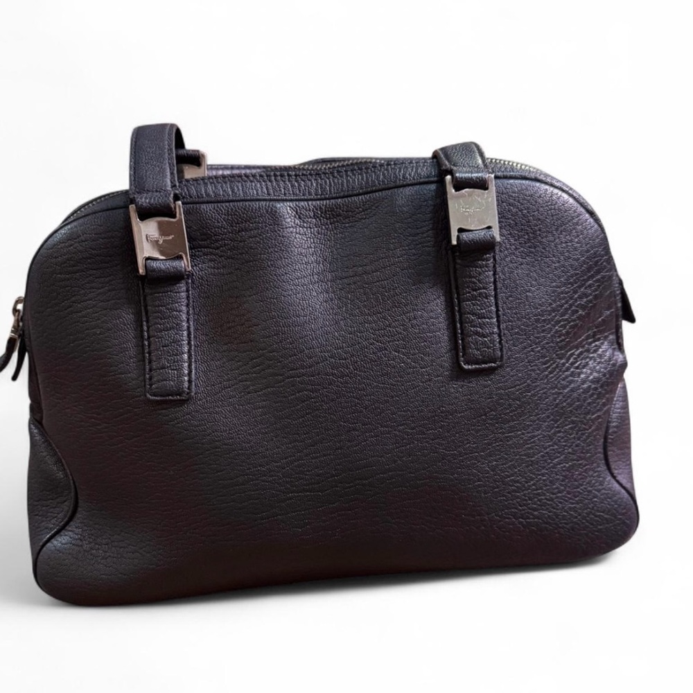 Salvatore Ferragamo Black Leather Shoulder Bag